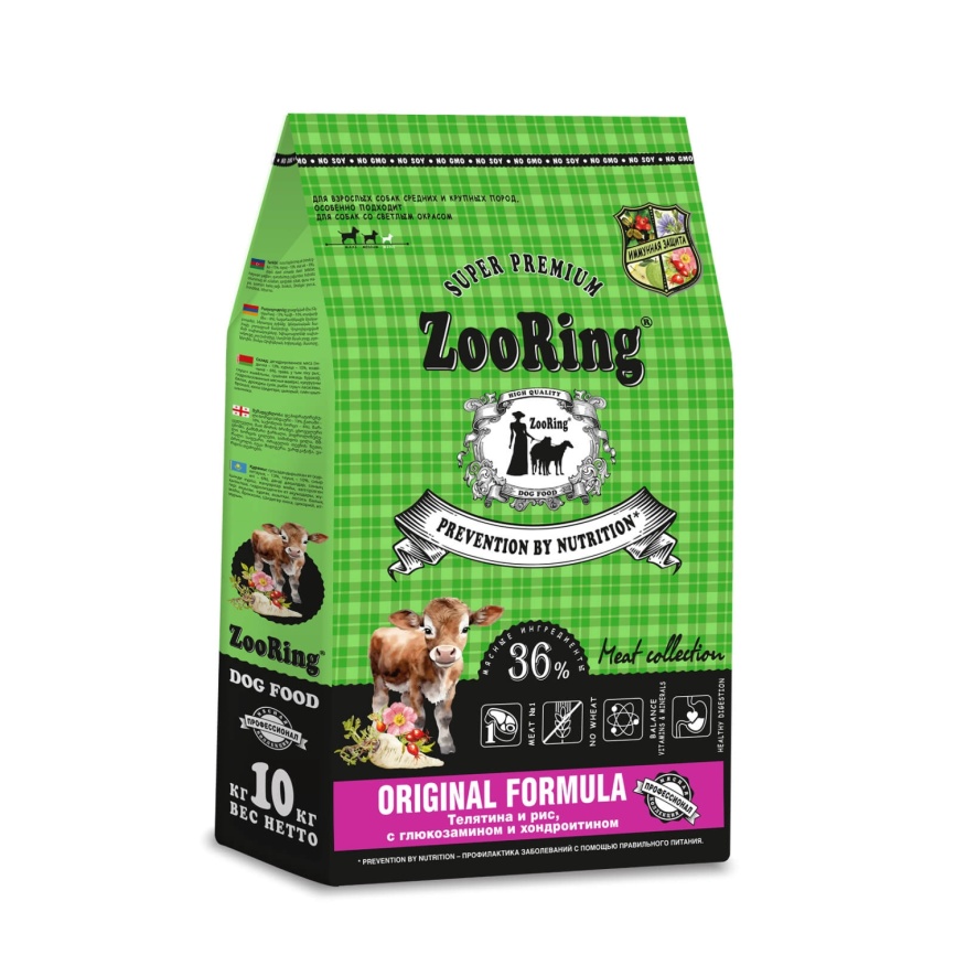 Zooring Original Formula Телятина и рис с глюкозамином и хондроитином 10 кг фото 1